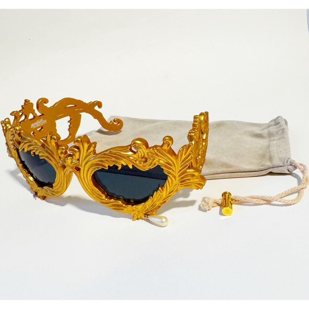 Linda Farrow x Jeremy Scott Collab Baroque Sunglasses In Gold Ltd Edition Read